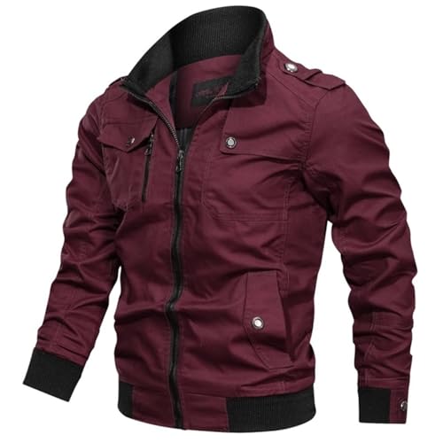 Blouson coupe-vent homme contre le froid veste décontractée rouge taille M