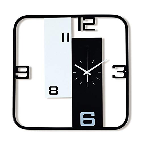 Horloge murale silencieuse à quartz avec cadre en métal créatif pour chambre