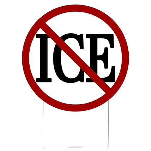 No Ice Yard Sign With H Stake Protest Yard Sign 13 Inch Round