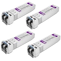 10GBASE-LR SFP+ Transceiver, 10G SFP+ auf LC Single-Mode-Fasermodul, kompatibel mit Cisco SFP-10G-LR, Ubiquiti UniFi UF-SM-10G, Mikrotik S+31DLC10D, Meraki, Netgear, D-Link und mehr, 4 Stück – Ansicht 1