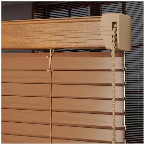 Persianas venecianas Interiores de imitación Madera con Lamas en L para Control de luz, Estores de privacidad para Dormitorio, Oficina o salón, Horizontales Cortinas venecianas
