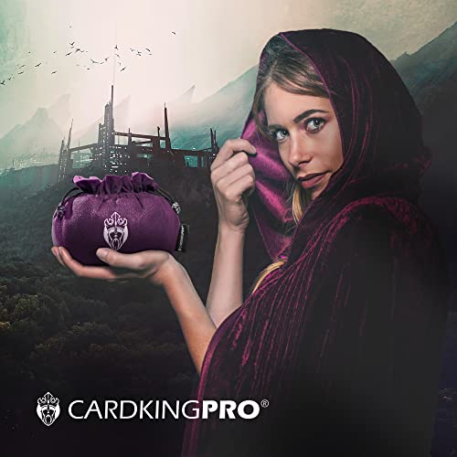 CardKingPro Immense Würfelbeutel mit Taschen – Lila – Kapazität 150+ Würfel – Großartiger Organizer für Würfelsammler, Perfekt für Dungeons and Dragons [Patentiertes Design]