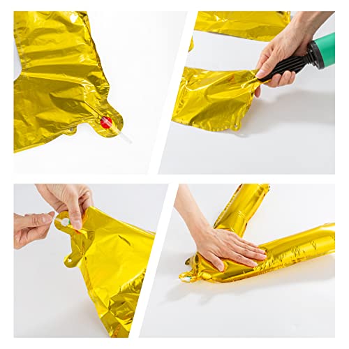 Custom Name & Age Happy Birthday Balloons Banner,16” Gold Happy Birthday Letters Balloons With 2 Sets A-Z And 2 Sets 0-9 Mylar Foil Birthday Party Decorations For Kids,Women,Men(With 2 Ribbons) #TOP2