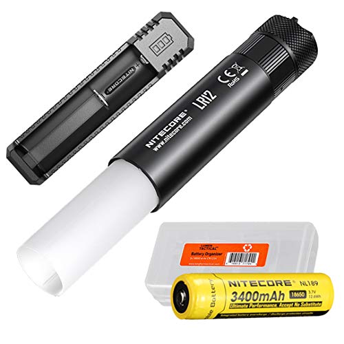 Nitecore LR12 1000 Lumen Mini 2-in-1 Lantern Flashlight with High Capacity 3400mAh Rechargeable Battery & Smart Charger