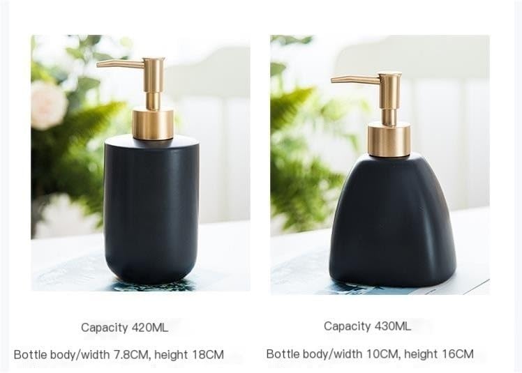 Kitchen Soap Dispenser Simple Bathroom Soap Dispenser Ceramic Hand Soap Shower Gel Shampoo Water Bottle Bathroom Hotel Lotion Press Bottle Bathroom Soap Dispenser(C)