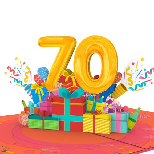 Hartensteler® 70th Birthday Card Pop Up Greeting Cards, 3D Pop Up Card Birthday Greeting Card, Birthday Cards with Envelope for Women Moms Girls Men Friends