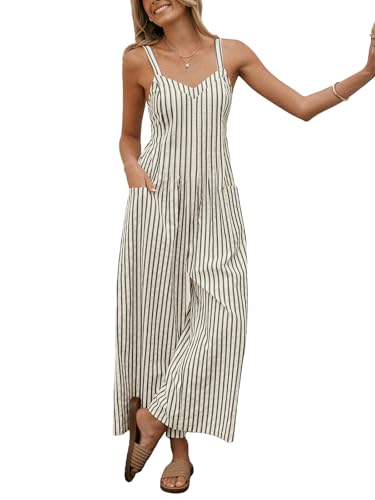 CUPSHE Damen Jumpsuit Ärmellos Overall Gesmokt Cutout Strampler Weites Bein Lang Playsuit Sommer Lose Hosenanzug Rot Ges...