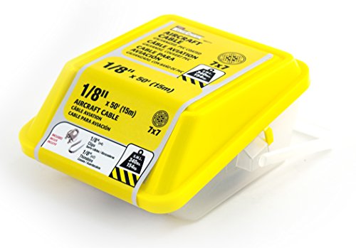 Kingchain 463771 1/8" X 3/16" X50' Pvc-Coated Galvanized Aircraft Cable Kit #TOP5