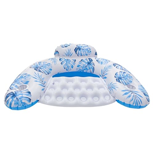 Flotador – Colchoneta hinchable para la natación, tumbona en forma de U con portavasos para relajarse, toma el sol y diviértete en el agua en el lago, en la piscina, en el río, en la playa y en las