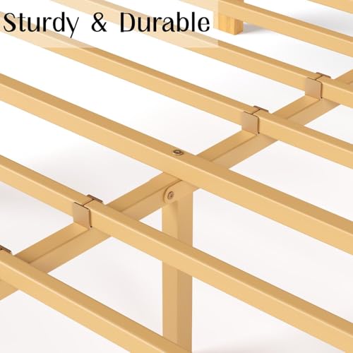 Image of ZIYOO Bamboo Bed Frame Full, Ideal for Bedroom, Guest Room, Apartment & Hotel Use, No Box Spring Needed, Sturdy & Noise-Free Platform Bed with Easy Assembly 14 Inch