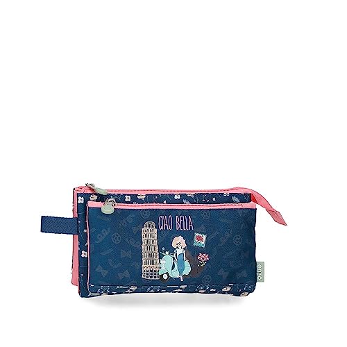 Enso - Estuche Ciao Bella Para Niña Con Tres Compartimentos Y Asa Lateral En Oferta Enso Ciao Bella Estuche Triple Azul 22X12X5 Cms Poliéster