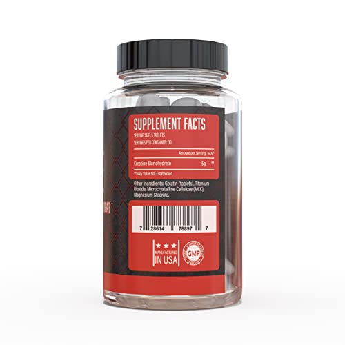 Huge Supplements Creatine Monohydrate Pills, 5000Mg Of Pure Creatine, Clinically Dosed To Boost Performance, Increase Muscle Strength And Size, 30 Servings #TOP1