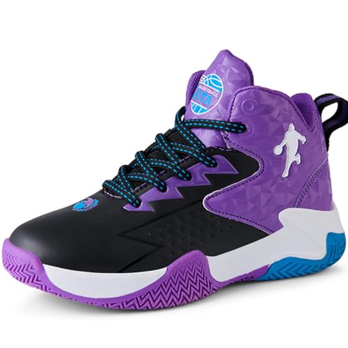 Zapatillas de Baloncesto para Niños Deportivas Sneakers Moda Calzado de Baloncesto para Niño Zapatillas de Bsquetbol Aire Libre Correr Ligeras Zapatos de Running (EMJ-A31, 34EU)