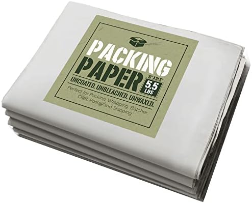 Newsprint Packing Paper: 5.5 lbs of Uncoated, Unbleached, and Unwaxed Newsprint Paper, 31" x 21.5" Premium Quality