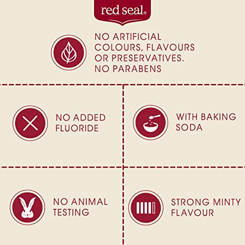 Red Seal Baking Soda Toothpaste – Neutralizes Plaque Acids, Nourishes, Protects Teeth & Gum Health Naturally & Cleans For Visibly Brighter Smile 3.5Oz #TOP4