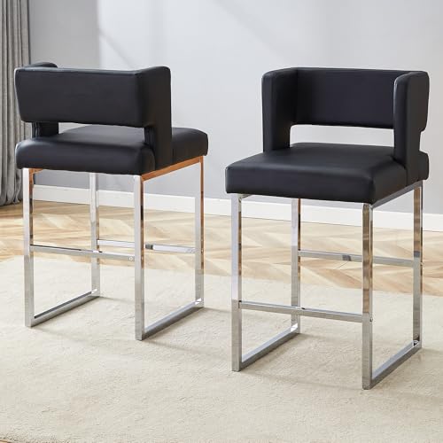 Generisch Juego de 2 taburetes de bar negros