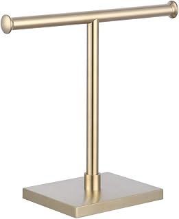 kimzcn Modern Free Standing Countertop Towel Ring SUS 304 Stainless Steel Hand Towel Holder Tree Rack Brushed PVD Zirconium Gold