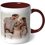 Personalisierte Tasse mit eigenem Bild - Tasse mit Foto bedrucken - Fototasse mit Bild personalisieren - Kaffeebecher zum selbst gestalten Becher Kaffeetasse (Weiß - Bordeaux mit Bild40)