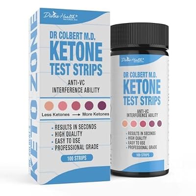 Ketone Test Strips by Dr Colbert, MD | Keto Zone | Divine Health | Ketosis Urine Test | Measure Ketones | 100 Test Strips