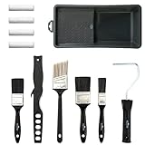 PILOT FISH 11Pcs 4inch Paint Roller Kit Mini Paint Roller Set with 4 Brushes and Covers Frame, Tray