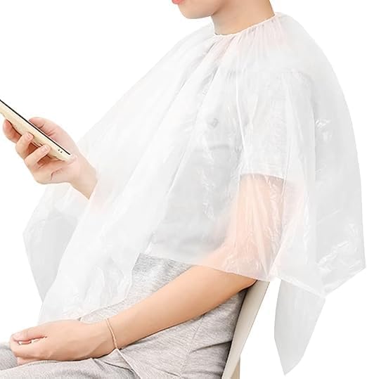 Gypsy 20 Pcs Disposable Apron, Hair Cutting Cape | Single Use Hair Cutting Sheets For Salon,Barber Shop,Beauty Parlour | Hair Dressing Barber Apron for Men,Women & Kids | Colour - White