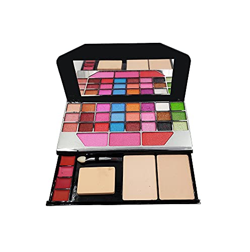 Image of Volo All In One Makeup Kit (3 Lipstick,Eyeshadow,Foundation,Kajal,Mascara, Lipliner,Puff 1 Makeup Box) Set Of 11Pcs.