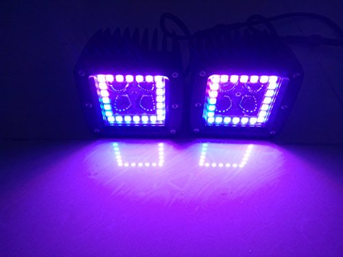 3 Inch LED Pods Multiple Colors Chasing Halo Ring Spot Beam (2 Pods+1 Wiring)