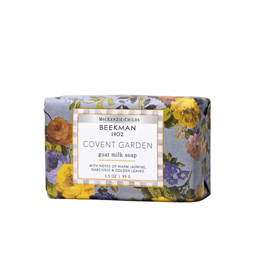 Image of Beekman 1802 x Mackenzie Childs Limited Edition Goat Milk Bar Soap - Covent Garden with Notes of Warm Jasmine, Narcissus & Golden Leaves - 3.5oz Palm Size Bar