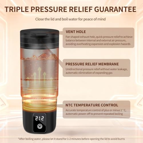 Image of Travel Electric Kettle, Balabulala Portable Water Boiler with 6 Variable Presets,Small Electric Kettle With Silicone Base Cover to Prevent water, Boil Dry Protection,14oz