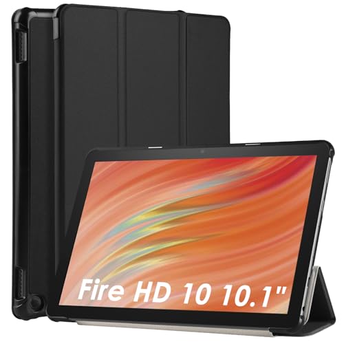 WD&CD Cuero Funda Compatible para Amazon Fire HD 10/10 Plus/ 10 Kids/ 10 Kids Pro 2023 10.1