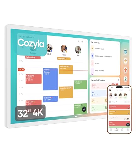 Image of Cozyla Mate Calendar+ 2: 32 inch 4K Digital Calendar Wall Touch Screen Chore Chart Customizable Dashboard Smart Electronic Display for Family Schedule Meal Plan All App Support Wall Mount Planner for 2026