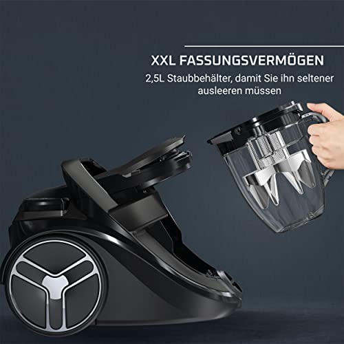 Rowenta RO7935 Silence Force Cyclonic Effitech, beutelloser Bodenstaubsauger, Schwarz, 2.5 liters, 59 Dezibel