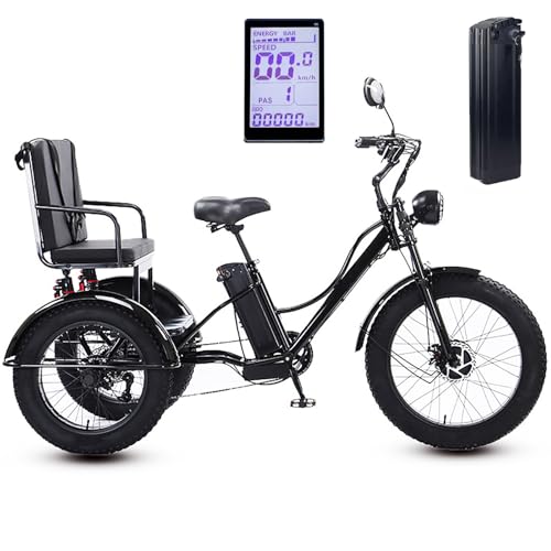 Triciclo eléctrico para Adultos con batería extraíble, 7 velocidades, Ideal para la Ciudad y Carreteras de montaña.