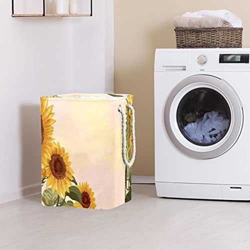 Panier à linge tournesol en fleurs grand volume lavable - 3