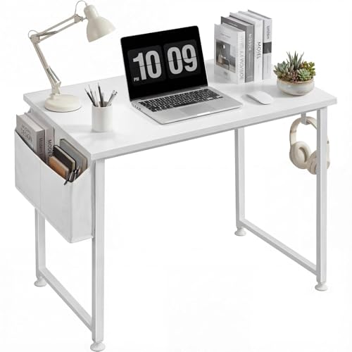 Lufeiya White Small Desk for Bedroom - Student Kids Study