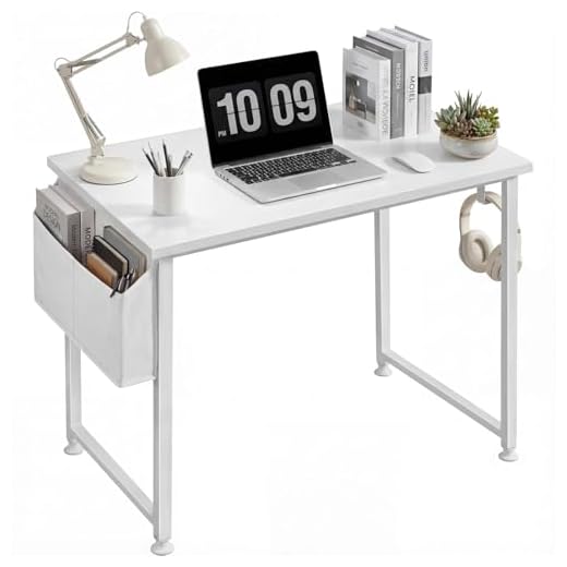 Lufeiya White Computer Desk - Small Student Kids Study Writing Table for Home Office Bedroom Small Spaces 32 Inch Modern Mini Laptop PC Desks,White