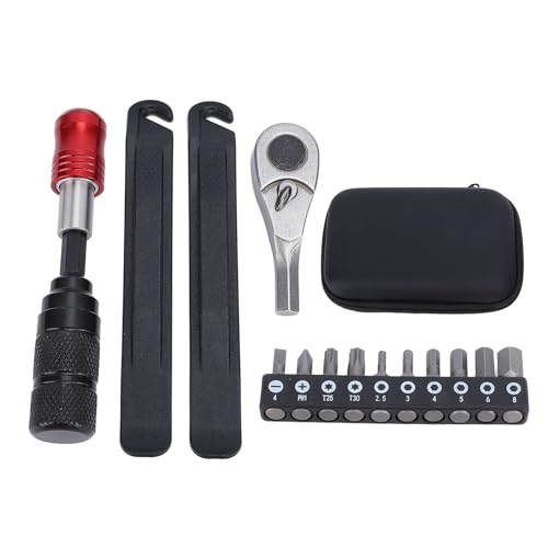 Xolsurg Cycling Ratchet Wrench Set Multitool Tire Levers Portable Maintenance Kit with Screwdriver Bits