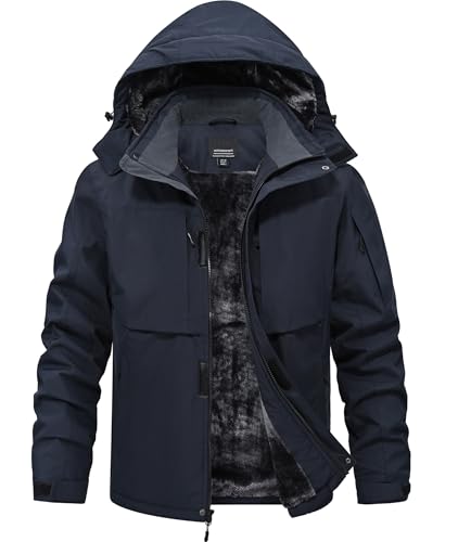 Image of Mens Winter Snow Jacket Waterproof Ski Jackets Snowboard Rain Warm Coat Insulated Hood Fleece Lined