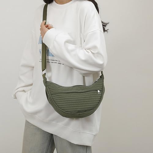 Women Shoulder Bag Korean Styles Dumplings Retro Plaids Messengers Large Capacity Crossbody For Commuting Women Large Capacit3