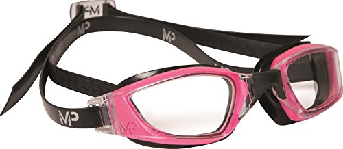 MP Michael Phelps Women's XCEED Swimming Goggles, Clear Lens, Pink/Black Frame