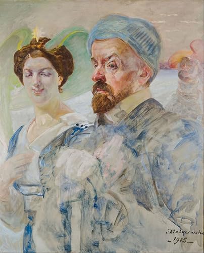Tableau toile Jacek Malczewski autoportrait de peinture decorative 60x90cm