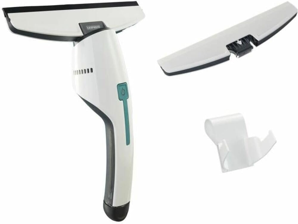 Leifheit Set Lavavetri elettrico Nemo, tergivetro professionale 45 min con 1 carica, Tira acqua da doccia, con bocchetta e supporto per appendere