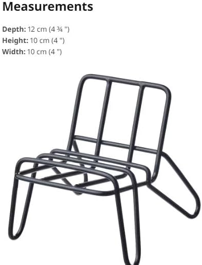 Diagram showing dimensions of the IKEA KRUBBET holder