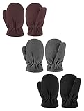 Beapet 3 Paires bébé et Bambin mitat de Mitaines d'hiver Hiver Mitaines Chaudes pour garçon Fille (Color : Black Coffee Grey, S : 2-3T)