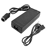 【Adaptador de corriente para automóvil CA a CC】Potencia de salida: 120 W. El convertidor de voltaje convierte 200 a 240 V CA (electricidad doméstica) a CC 12 V 10 A CC (encendedor de cigarrillos para automóvil). Convertidor de Corriente 120w Transformador para alimentar casi todos los componentes electrónicos de a bordo con un voltaje de entrada de 12V.