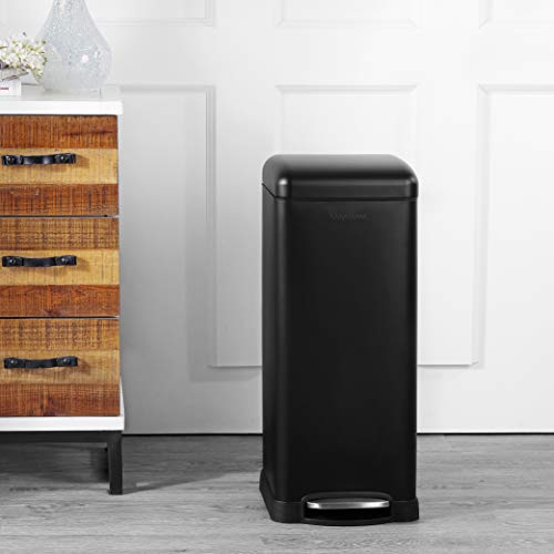 Image of happimess Betty 8 Gal Step Trash Can Soft-Close Lid, Charcoal Black