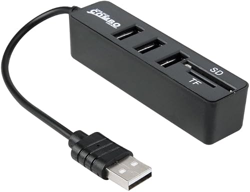 2 in 1 USB 2.0 480Mbps 3 Ports HUB COMBO + Micro SD/T-FLASH SD/SDHC/SDXC Card Reader for Windows XP/Vista / 8.1/7 / 8, MAC, etc(Black)