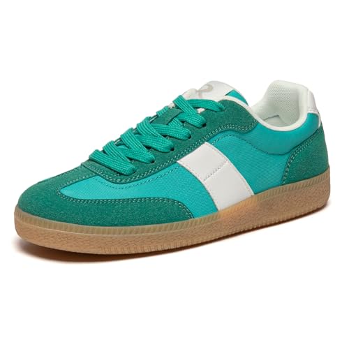 Top 10 Best Tennis Shoes for Teachers Reviewed and Rated 14 Rihero Women's Fashion Sneakers Classic Tennis Shoes Casual Lace-Up Walking Shoes Green Size 8