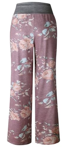 Image of Women Pajama Pants Comfy Lounge Wide Leg Casual Stretch Palazzo Drawstring Pj Bottoms Pants S-3XL