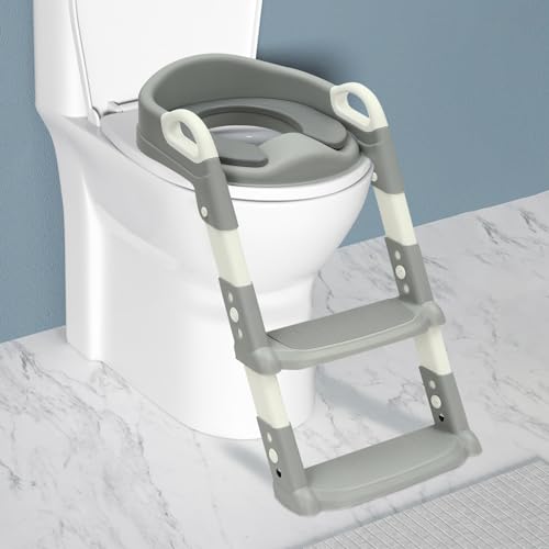 Toilettensitz Kinder mit Treppe, Toilettentrainer für Kinder von 2-7...